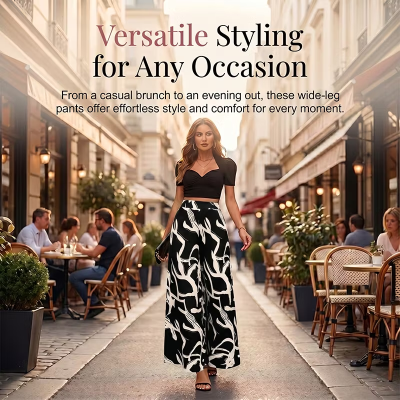 Laura Abbondanza™ Printed Wide-Leg Pants for Everyday Style