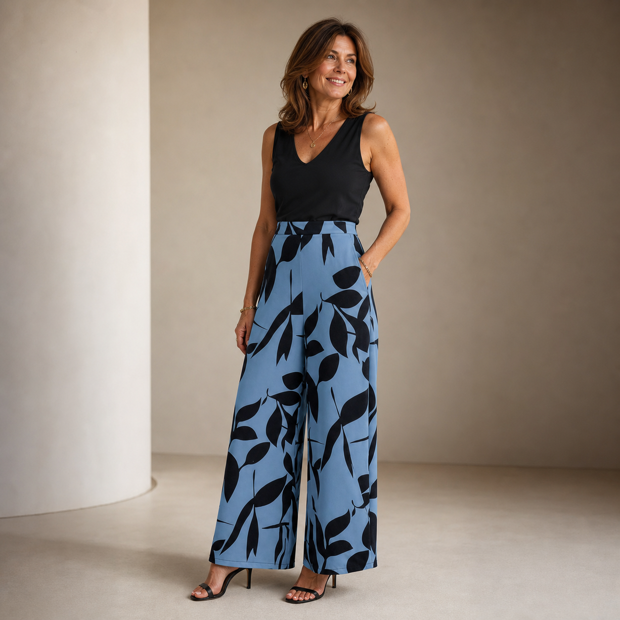 Laura Abbondanza™ Printed Wide-Leg Pants for Everyday Style