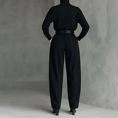 Laura Caetani™ Elegant High-Neck Jumpsuit for Effortless Style