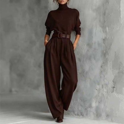Laura Caetani™ Elegant High-Neck Jumpsuit for Effortless Style