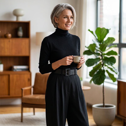 Laura Caetani™ Elegant High-Neck Jumpsuit for Effortless Style