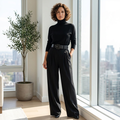 Laura Caetani™ Elegant High-Neck Jumpsuit for Effortless Style