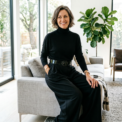 Laura Caetani™ Elegant High-Neck Jumpsuit for Effortless Style