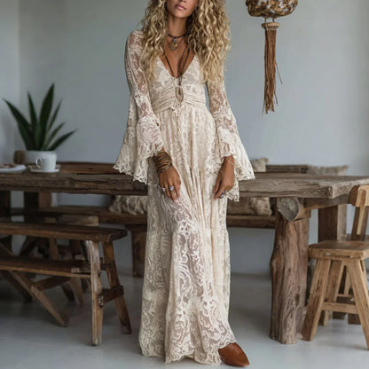 Laura Tafuro™ Elegant Floral Maxi Dress for Warm Days