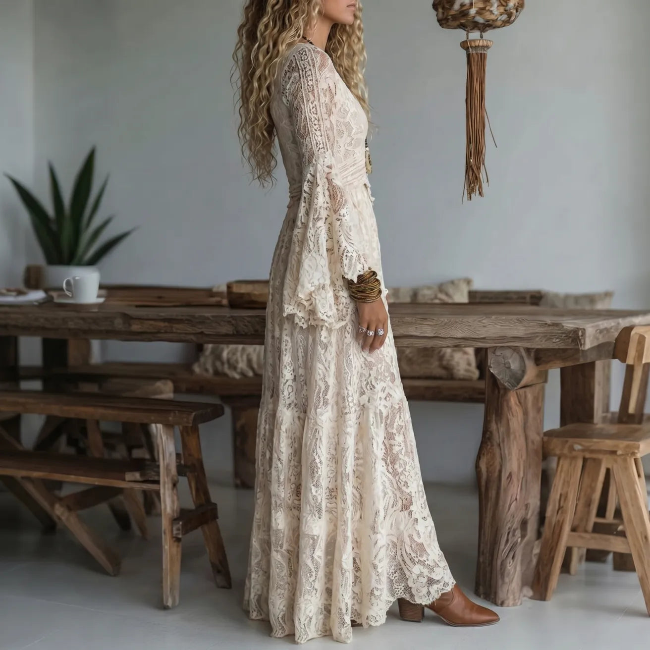 Laura Tafuro™ Elegant Floral Maxi Dress for Warm Days