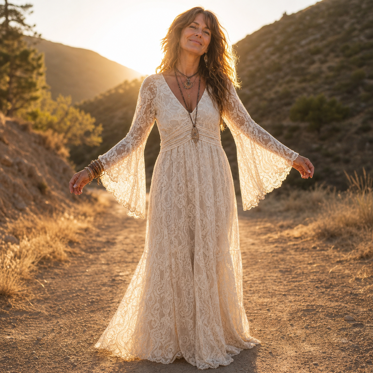 Laura Tafuro™ Elegant Floral Maxi Dress for Warm Days