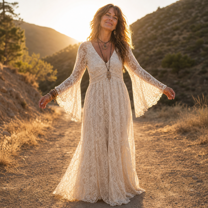 Laura Tafuro™ Elegant Floral Maxi Dress for Warm Days