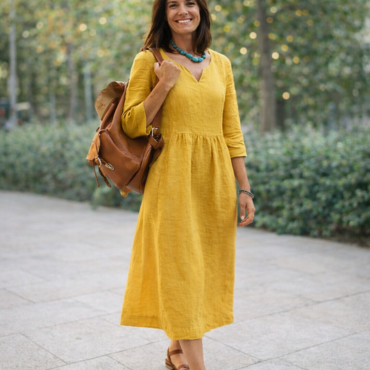Lavinia Crescenzi™ Effortless V-Neck Pocket Dress