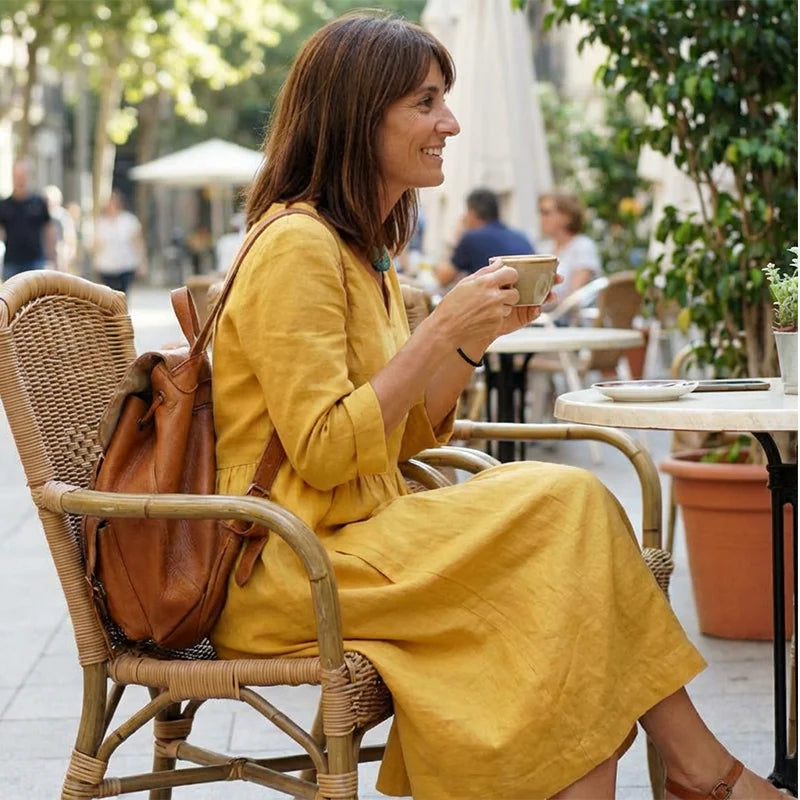 Lavinia Crescenzi™ Effortless V-Neck Pocket Dress