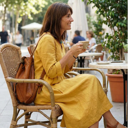 Lavinia Crescenzi™ Effortless V-Neck Pocket Dress