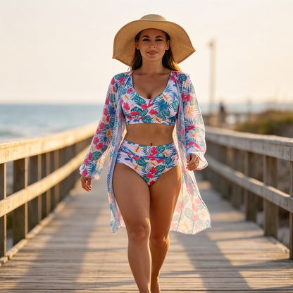 Lea Cavaleri™ Printed 3 Piece Swimsuit Set