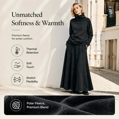 Leopolda Giardina™ Coordinated Turtleneck and Maxi Skirt Set for Effortless Style