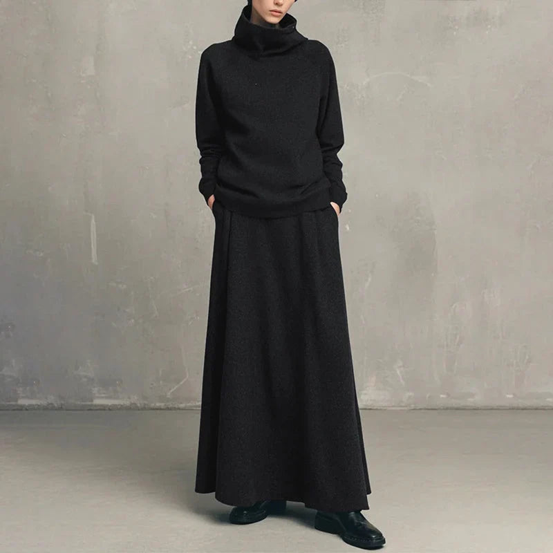 Leopolda Giardina™ Coordinated Turtleneck and Maxi Skirt Set for Effortless Style