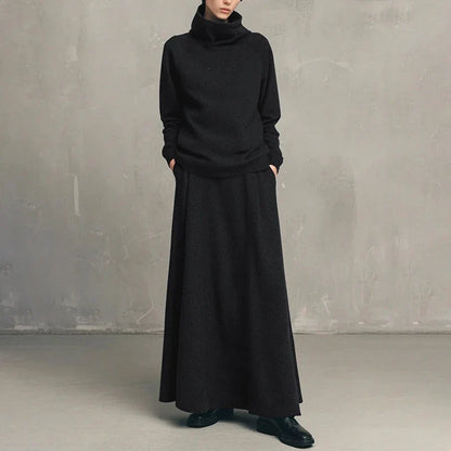 Leopolda Giardina™ Coordinated Turtleneck and Maxi Skirt Set for Effortless Style