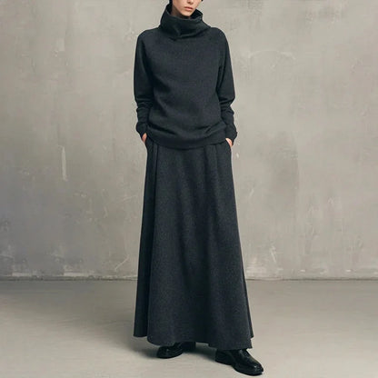 Leopolda Giardina™ Coordinated Turtleneck and Maxi Skirt Set for Effortless Style