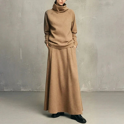Leopolda Giardina™ Coordinated Turtleneck and Maxi Skirt Set for Effortless Style