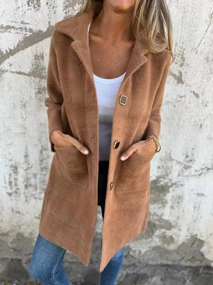 Licia Benaglia™ Longline Button Coat for Effortless Polish