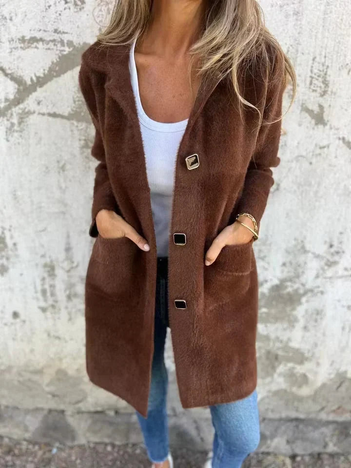 Licia Benaglia™ Longline Button Coat for Effortless Polish