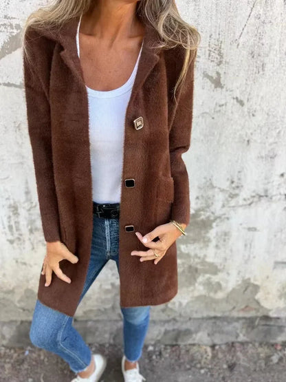 Licia Benaglia™ Longline Button Coat for Effortless Polish