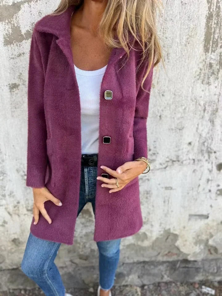 Licia Benaglia™ Longline Button Coat for Effortless Polish