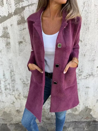 Licia Benaglia™ Longline Button Coat for Effortless Polish