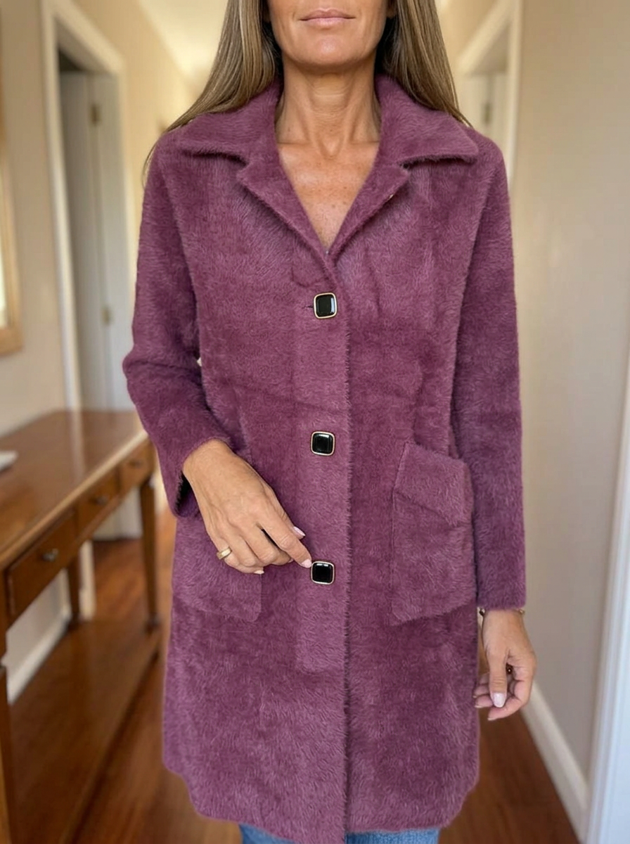 Licia Benaglia™ Longline Button Coat for Effortless Polish