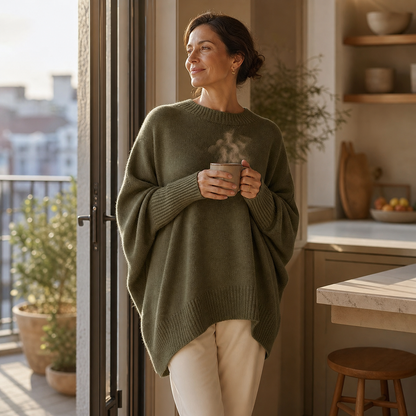 Lisa Raffaelli™ Soft-Touch Oversized Jumper for Effortless Style