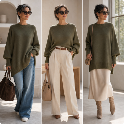 Lisa Raffaelli™ Soft-Touch Oversized Jumper for Effortless Style