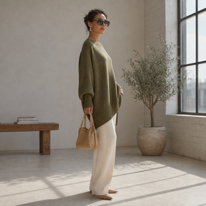 Lisa Raffaelli™ Soft-Touch Oversized Jumper for Effortless Style
