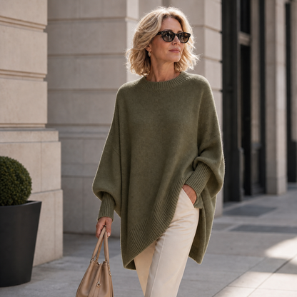 Lisa Raffaelli™ Soft-Touch Oversized Jumper for Effortless Style