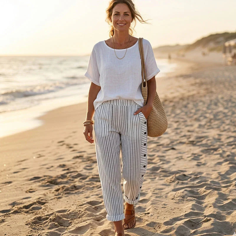 Livia Cherubini™ Relaxed Striped Everyday Pants