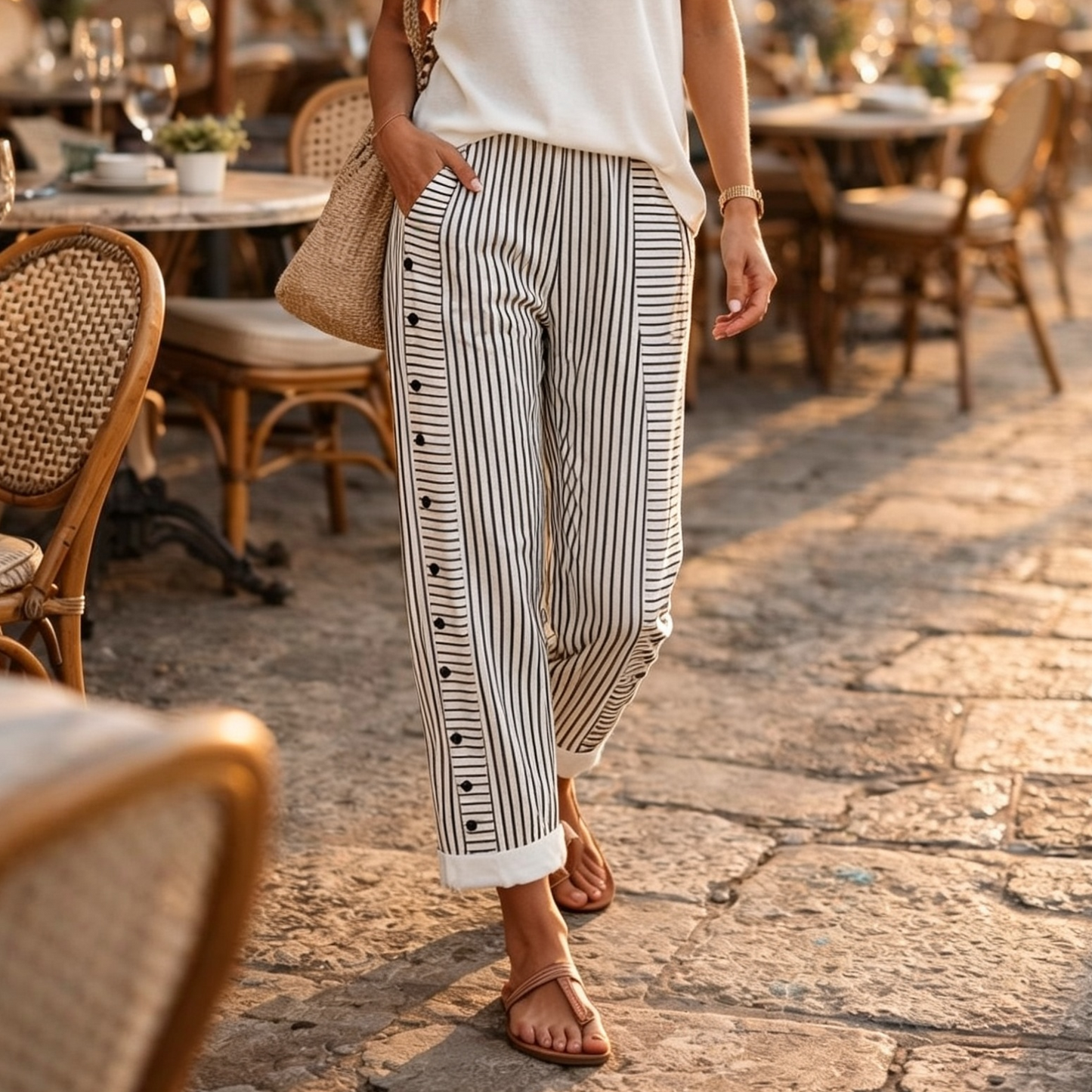 Livia Cherubini™ Relaxed Striped Everyday Pants