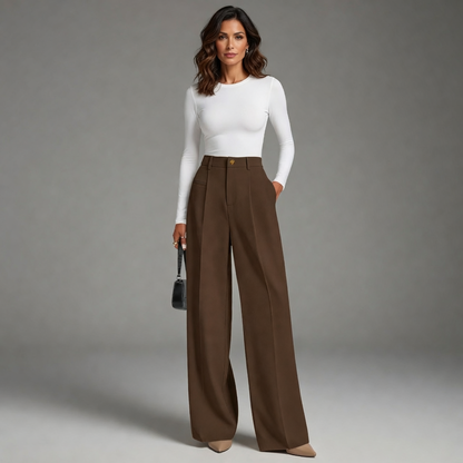 Luana Cilento™ Polished Wide-Leg Trousers for All-Day Comfort