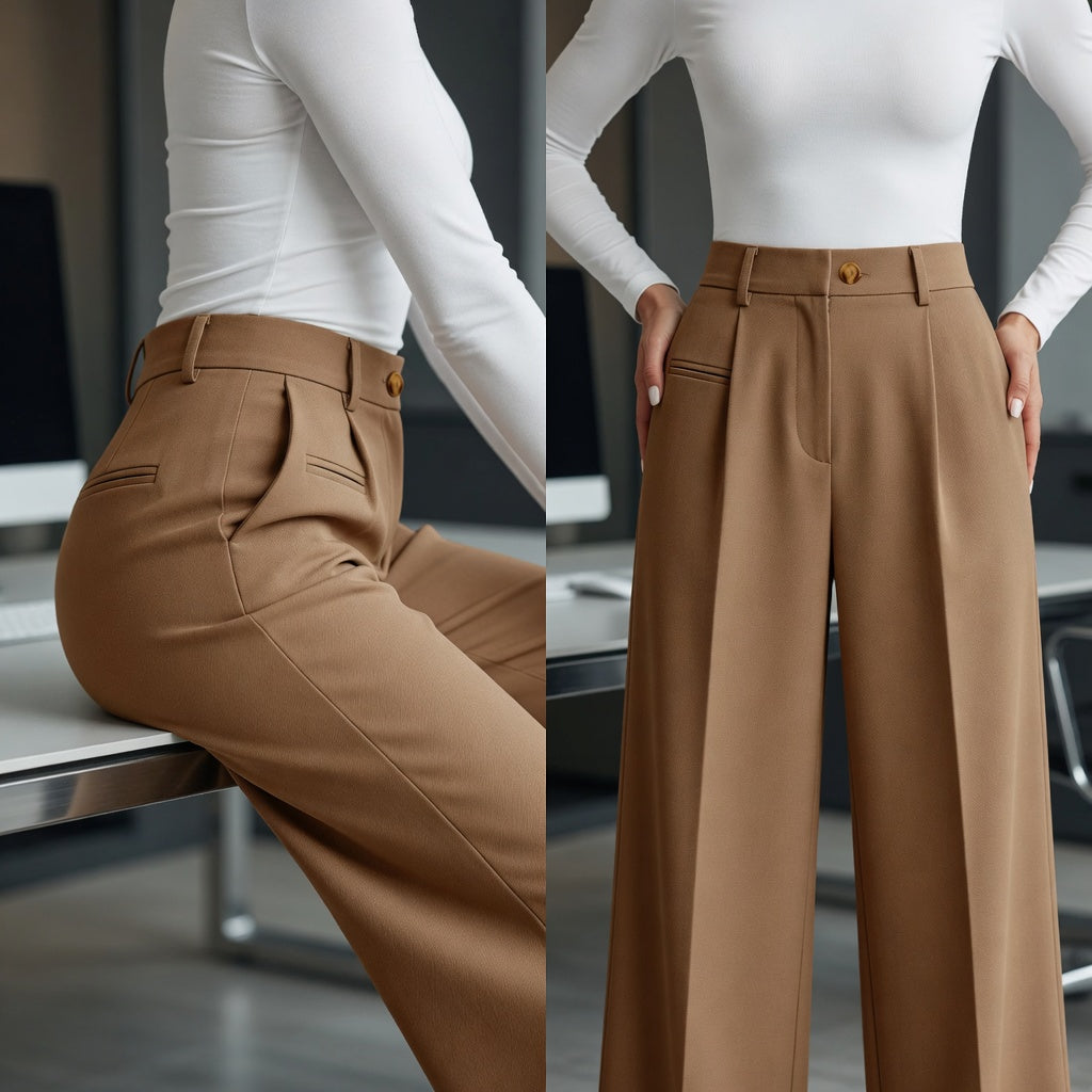 Luana Cilento™ Polished Wide-Leg Trousers for All-Day Comfort