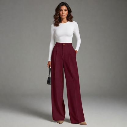 Luana Cilento™ Polished Wide-Leg Trousers for All-Day Comfort