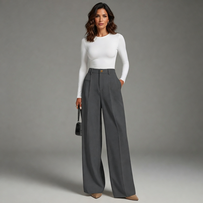 Luana Cilento™ Polished Wide-Leg Trousers for All-Day Comfort