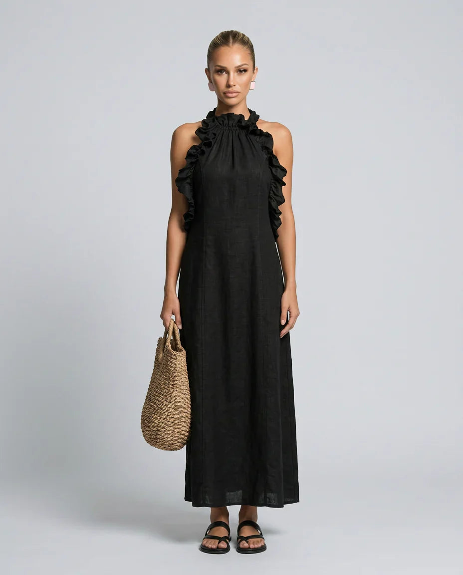 Lucilda Ranieri™ Breathable Ruffled Maxi Dress for Warm Days
