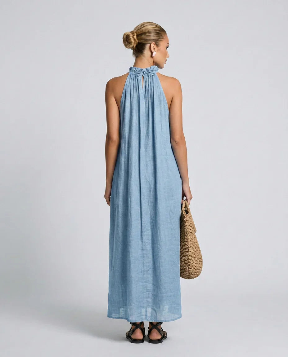 Lucilda Ranieri™ Breathable Ruffled Maxi Dress for Warm Days