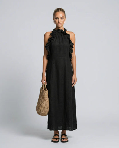 Lucilda Ranieri™ Breathable Ruffled Maxi Dress for Warm Days