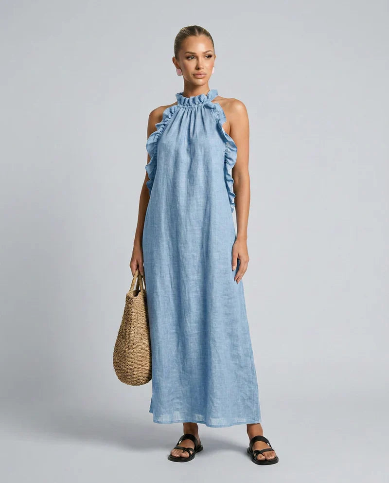 Lucilda Ranieri™ Breathable Ruffled Maxi Dress for Warm Days
