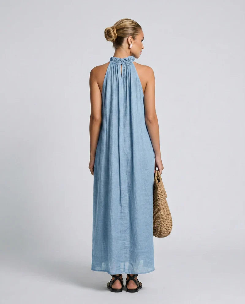 Lucilda Ranieri™ Breathable Ruffled Maxi Dress for Warm Days