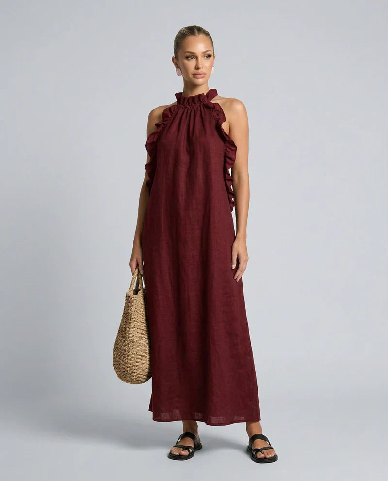 Lucilda Ranieri™ Breathable Ruffled Maxi Dress for Warm Days