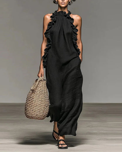 Lucilda Ranieri™ Breathable Ruffled Maxi Dress for Warm Days