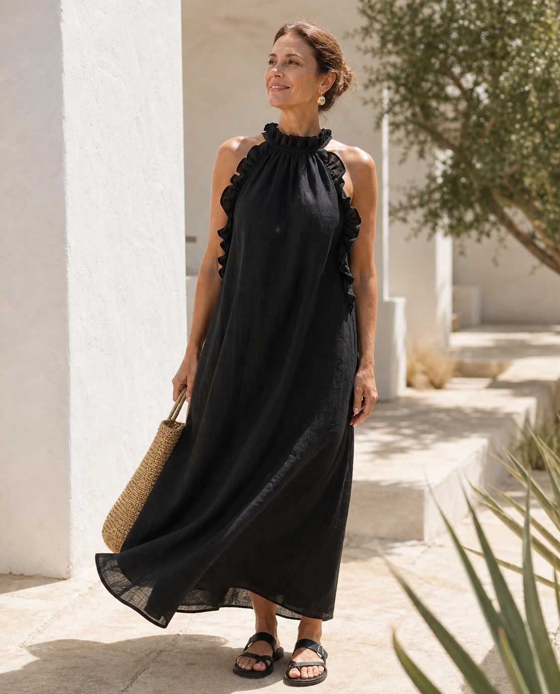 Lucilda Ranieri™ Breathable Ruffled Maxi Dress for Warm Days