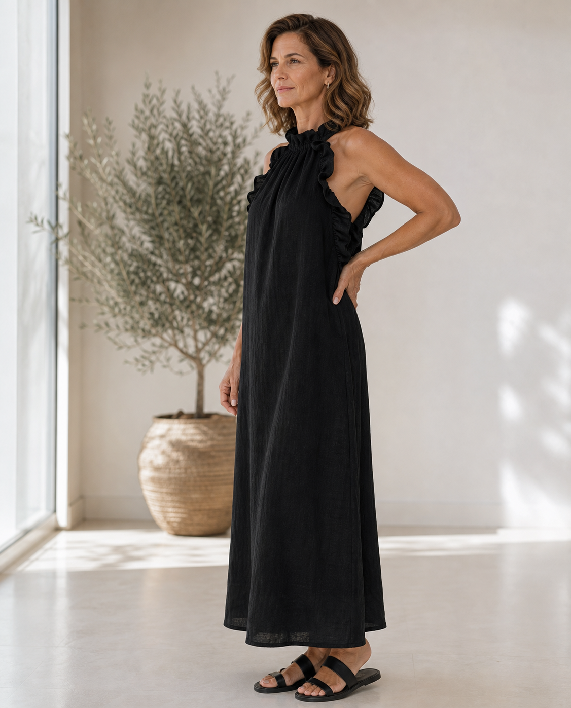 Lucilda Ranieri™ Breathable Ruffled Maxi Dress for Warm Days