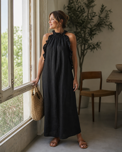 Lucilda Ranieri™ Breathable Ruffled Maxi Dress for Warm Days