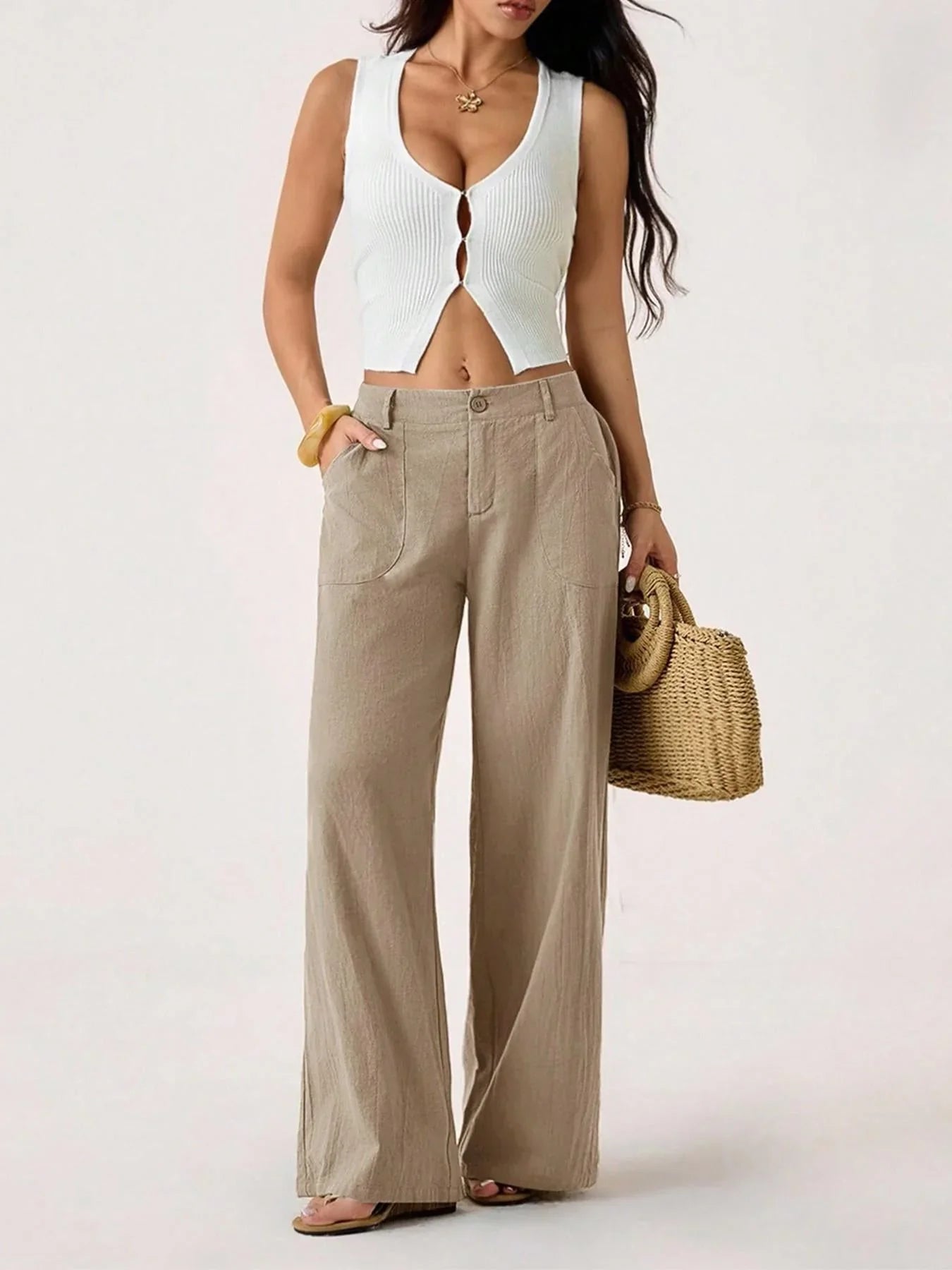 Lucilla Cimino™ Lightweight Wide-Leg Pants for Effortless Summer Style