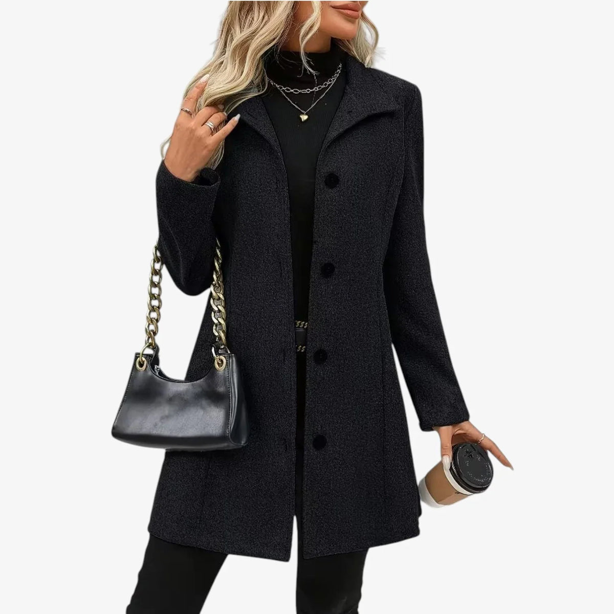 Luigia Ferrante™ Versatile Notch-Collar Coat for Everyday Wear