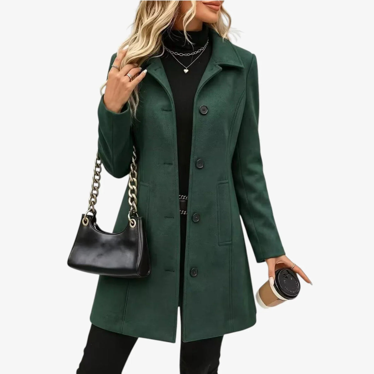 Luigia Linnea Classic Notch-Collar Coat - main product view