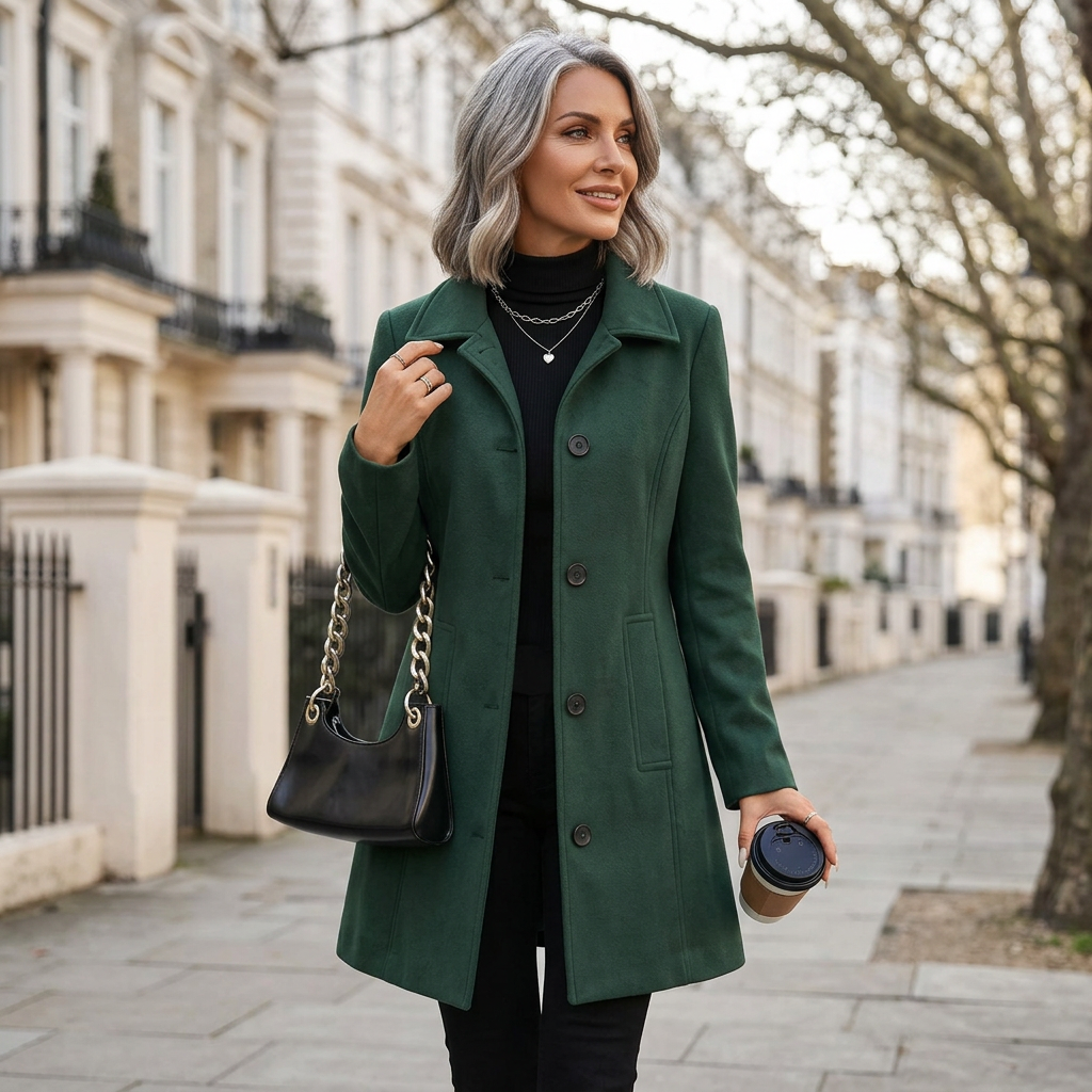 Luigia Ferrante™ Versatile Notch-Collar Coat for Everyday Wear